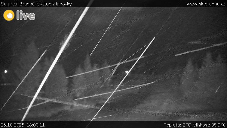 Ski areál Branná - Výstup z lanovky - 26.10.2025 v 18:00 Ski areál Branná - Výstup z lanovky - 26.10.2025 v 18:00