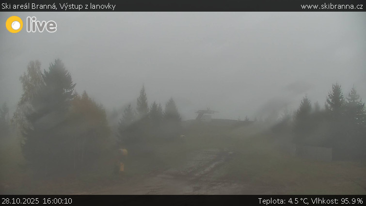 Ski areál Branná - Výstup z lanovky - 28.10.2025 v 16:00 Ski areál Branná - Výstup z lanovky - 28.10.2025 v 16:00