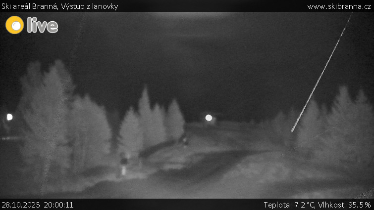 Ski areál Branná - Výstup z lanovky - 28.10.2025 v 20:00 Ski areál Branná - Výstup z lanovky - 28.10.2025 v 20:00