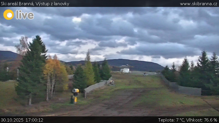 Ski areál Branná - Výstup z lanovky - 30.10.2025 v 17:00 Ski areál Branná - Výstup z lanovky - 30.10.2025 v 17:00
