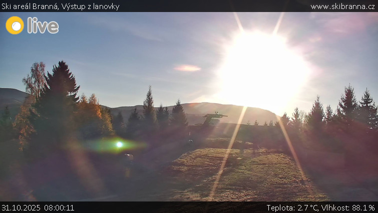 Ski areál Branná - Výstup z lanovky - 31.10.2025 v 08:00 Ski areál Branná - Výstup z lanovky - 31.10.2025 v 08:00