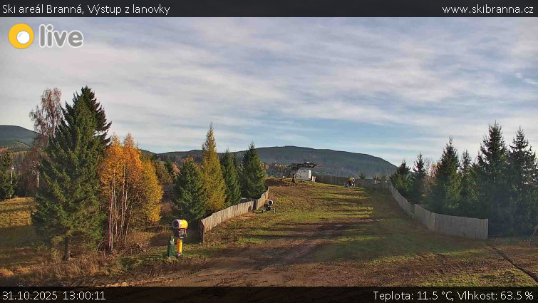 Ski areál Branná - Výstup z lanovky - 31.10.2025 v 13:00 Ski areál Branná - Výstup z lanovky - 31.10.2025 v 13:00