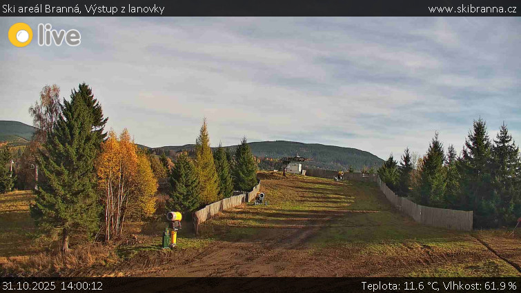 Ski areál Branná - Výstup z lanovky - 31.10.2025 v 14:00 Ski areál Branná - Výstup z lanovky - 31.10.2025 v 14:00