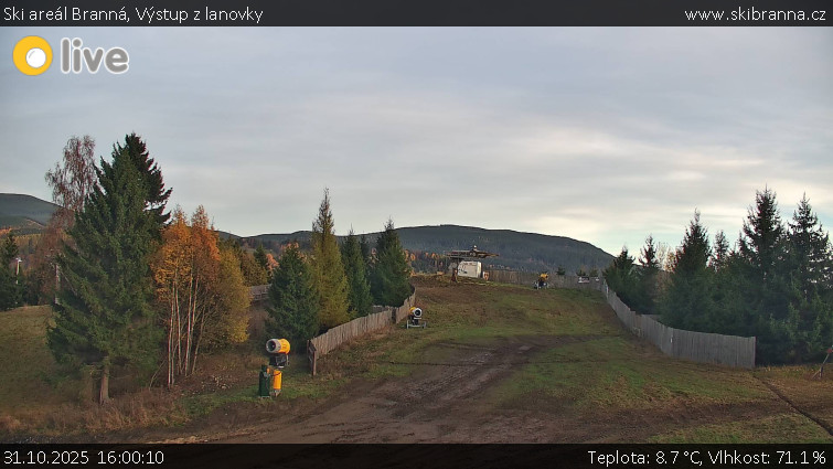 Ski areál Branná - Výstup z lanovky - 31.10.2025 v 16:00 Ski areál Branná - Výstup z lanovky - 31.10.2025 v 16:00