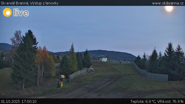Ski areál Branná - Výstup z lanovky - 31.10.2025 v 17:00 Ski areál Branná - Výstup z lanovky - 31.10.2025 v 17:00
