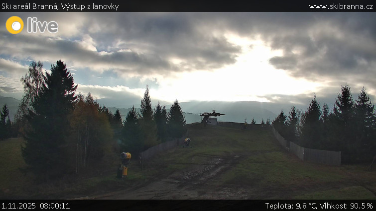 Ski areál Branná - Výstup z lanovky - 1.11.2025 v 08:00 Ski areál Branná - Výstup z lanovky - 1.11.2025 v 08:00