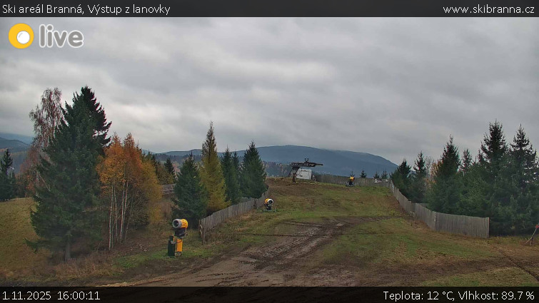 Ski areál Branná - Výstup z lanovky - 1.11.2025 v 16:00 Ski areál Branná - Výstup z lanovky - 1.11.2025 v 16:00