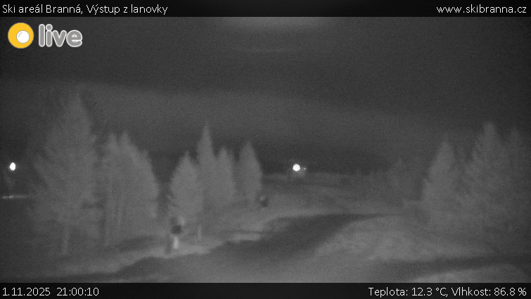 Ski areál Branná - Výstup z lanovky - 1.11.2025 v 21:00 Ski areál Branná - Výstup z lanovky - 1.11.2025 v 21:00