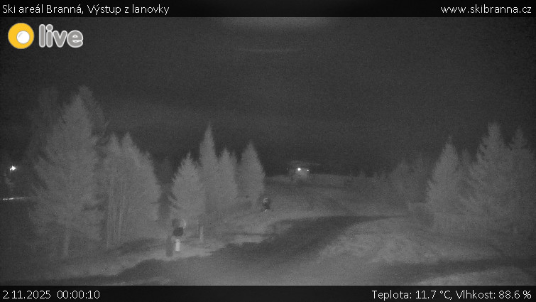 Ski areál Branná - Výstup z lanovky - 2.11.2025 v 00:00 Ski areál Branná - Výstup z lanovky - 2.11.2025 v 00:00