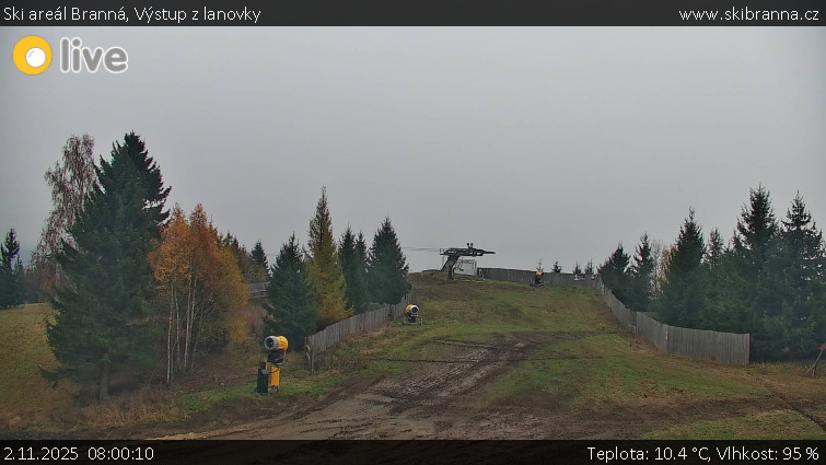 Ski areál Branná - Výstup z lanovky - 2.11.2025 v 08:00 Ski areál Branná - Výstup z lanovky - 2.11.2025 v 08:00