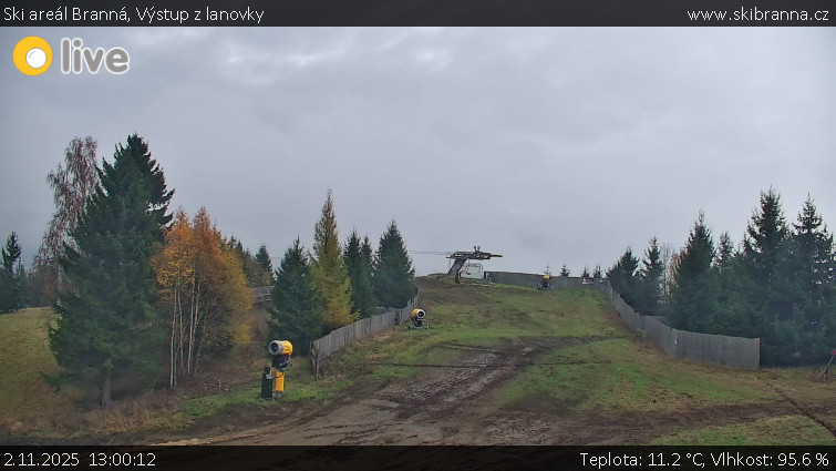 Ski areál Branná - Výstup z lanovky - 2.11.2025 v 13:00 Ski areál Branná - Výstup z lanovky - 2.11.2025 v 13:00