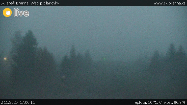 Ski areál Branná - Výstup z lanovky - 2.11.2025 v 17:00 Ski areál Branná - Výstup z lanovky - 2.11.2025 v 17:00