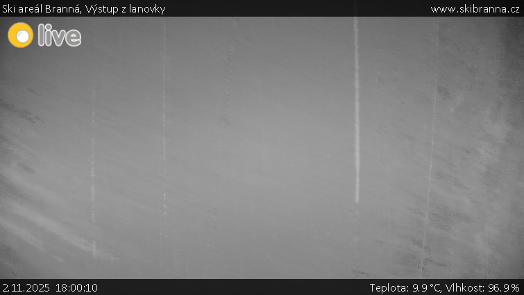 Ski areál Branná - Výstup z lanovky - 2.11.2025 v 18:00 Ski areál Branná - Výstup z lanovky - 2.11.2025 v 18:00