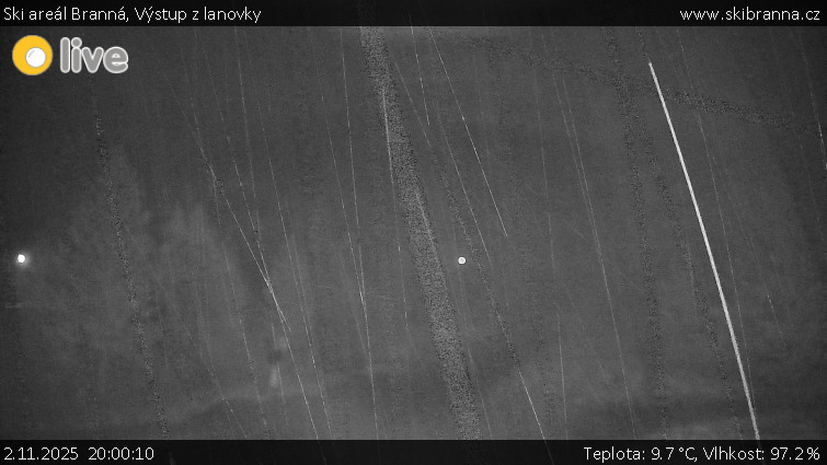 Ski areál Branná - Výstup z lanovky - 2.11.2025 v 20:00 Ski areál Branná - Výstup z lanovky - 2.11.2025 v 20:00