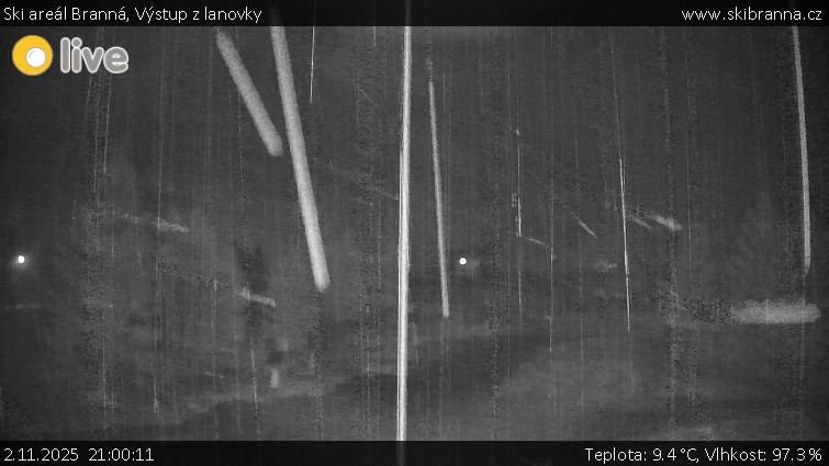 Ski areál Branná - Výstup z lanovky - 2.11.2025 v 21:00 Ski areál Branná - Výstup z lanovky - 2.11.2025 v 21:00