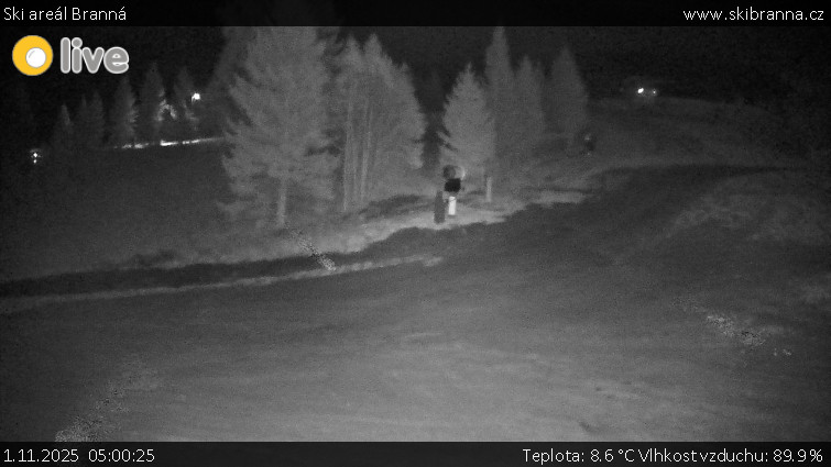 Ski areál Branná - Ski Branná - horní kamera - 1.11.2025 v 05:00 Ski areál Branná - Ski Branná - horní kamera - 1.11.2025 v 05:00