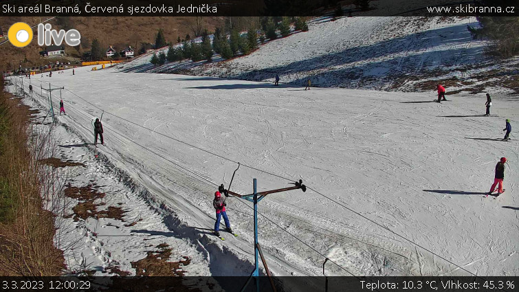 Ski areál Branná - Červená sjezdovka Jednička - 3.3.2023 v 12:00