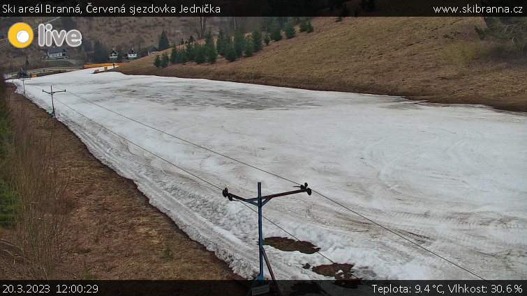 Ski areál Branná - Červená sjezdovka Jednička - 20.3.2023 v 12:00