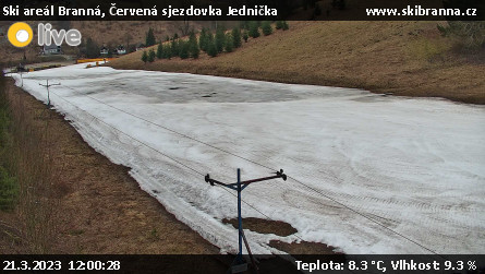 Ski areál Branná - Červená sjezdovka Jednička - 21.3.2023 v 12:00
