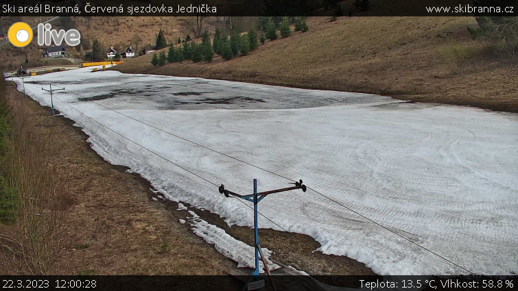 Ski areál Branná - Červená sjezdovka Jednička - 22.3.2023 v 12:00