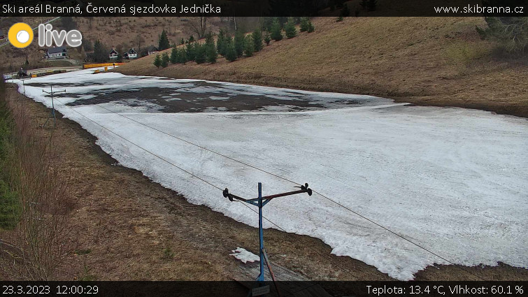 Ski areál Branná - Červená sjezdovka Jednička - 23.3.2023 v 12:00