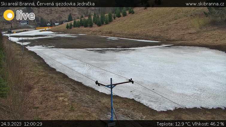 Ski areál Branná - Červená sjezdovka Jednička - 24.3.2023 v 12:00