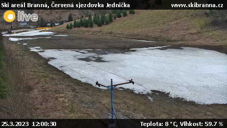 Ski areál Branná - Červená sjezdovka Jednička - 25.3.2023 v 12:00