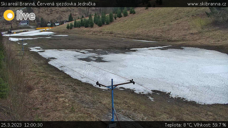Ski areál Branná - Červená sjezdovka Jednička - 25.3.2023 v 12:00