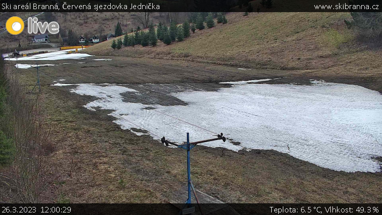 Ski areál Branná - Červená sjezdovka Jednička - 26.3.2023 v 12:00