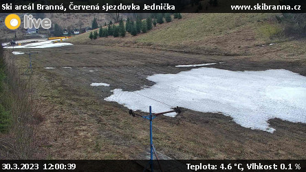 Ski areál Branná - Červená sjezdovka Jednička - 30.3.2023 v 12:00