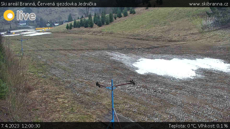 Ski areál Branná - Červená sjezdovka Jednička - 7.4.2023 v 12:00