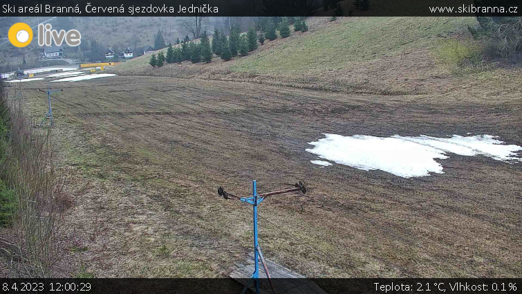 Ski areál Branná - Červená sjezdovka Jednička - 8.4.2023 v 12:00