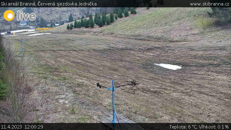 Ski areál Branná - Červená sjezdovka Jednička - 11.4.2023 v 12:00