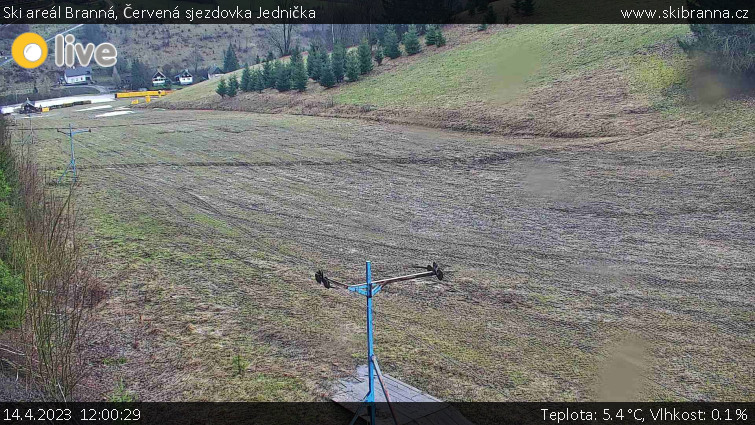 Ski areál Branná - Červená sjezdovka Jednička - 14.4.2023 v 12:00