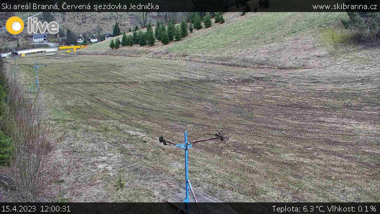 Ski areál Branná - Červená sjezdovka Jednička - 15.4.2023 v 12:00