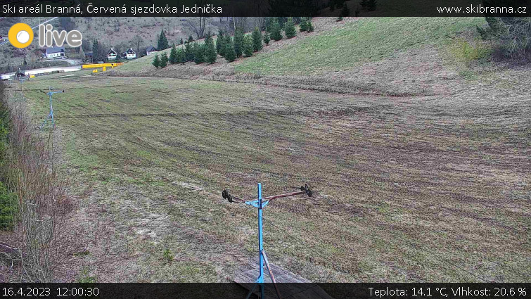 Ski areál Branná - Červená sjezdovka Jednička - 16.4.2023 v 12:00