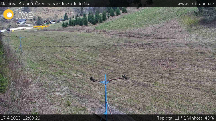 Ski areál Branná - Červená sjezdovka Jednička - 17.4.2023 v 12:00