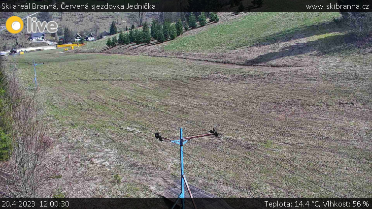 Ski areál Branná - Červená sjezdovka Jednička - 20.4.2023 v 12:00