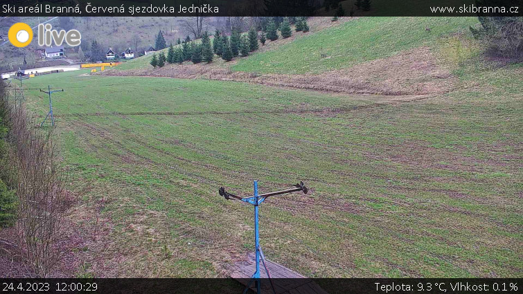 Ski areál Branná - Červená sjezdovka Jednička - 24.4.2023 v 12:00