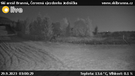 Ski areál Branná - Červená sjezdovka Jednička - 29.9.2023 v 03:00