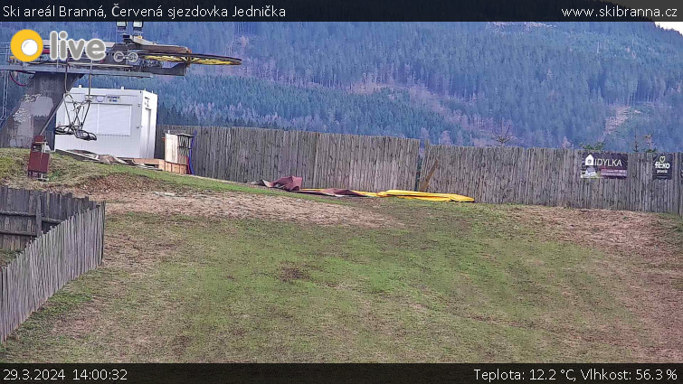 Ski areál Branná - Červená sjezdovka Jednička - 29.3.2024 v 14:00