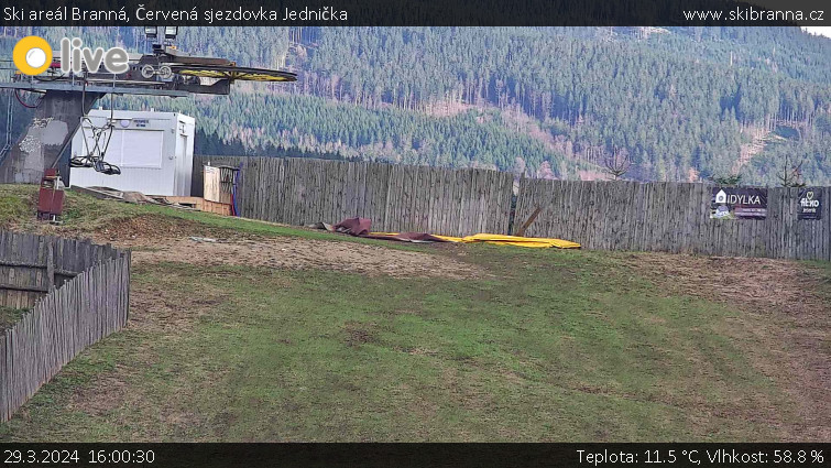 Ski areál Branná - Červená sjezdovka Jednička - 29.3.2024 v 16:00