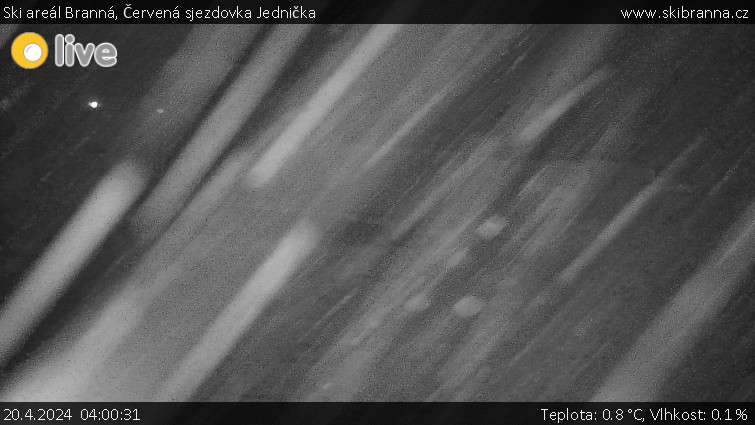Ski areál Branná - Červená sjezdovka Jednička - 20.4.2024 v 04:00
