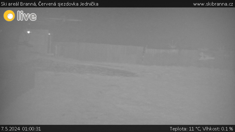 Ski areál Branná - Červená sjezdovka Jednička - 7.5.2024 v 01:00