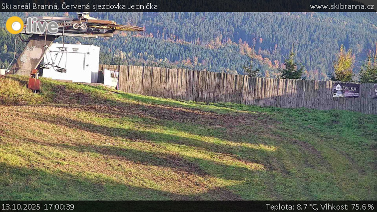 Ski areál Branná - Červená sjezdovka Jednička - 13.10.2025 v 17:00 Ski areál Branná - Červená sjezdovka Jednička - 13.10.2025 v 17:00