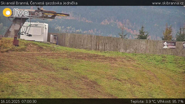 Ski areál Branná - Červená sjezdovka Jednička - 16.10.2025 v 07:00 Ski areál Branná - Červená sjezdovka Jednička - 16.10.2025 v 07:00
