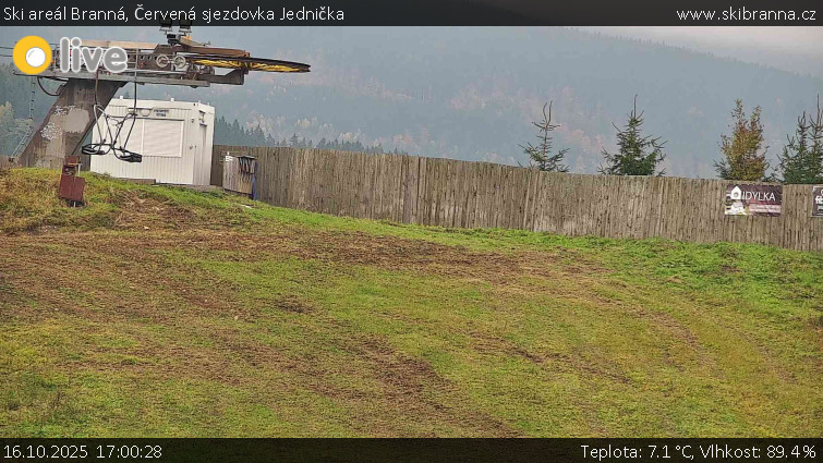 Ski areál Branná - Červená sjezdovka Jednička - 16.10.2025 v 17:00 Ski areál Branná - Červená sjezdovka Jednička - 16.10.2025 v 17:00