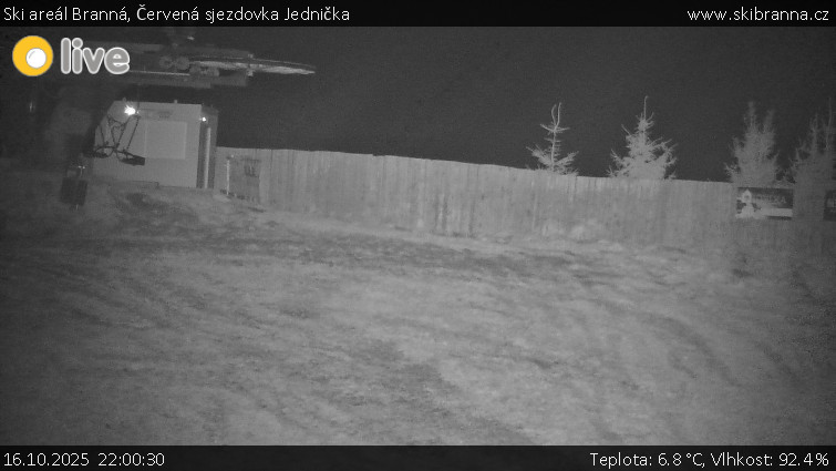 Ski areál Branná - Červená sjezdovka Jednička - 16.10.2025 v 22:00 Ski areál Branná - Červená sjezdovka Jednička - 16.10.2025 v 22:00