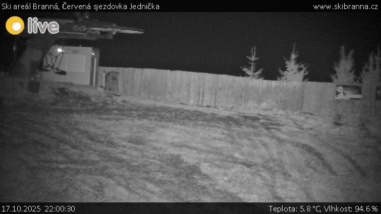 Ski areál Branná - Červená sjezdovka Jednička - 17.10.2025 v 22:00 Ski areál Branná - Červená sjezdovka Jednička - 17.10.2025 v 22:00