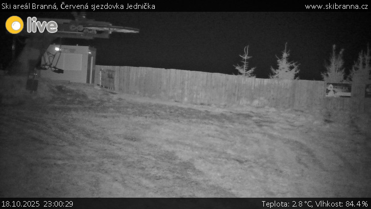 Ski areál Branná - Červená sjezdovka Jednička - 18.10.2025 v 23:00 Ski areál Branná - Červená sjezdovka Jednička - 18.10.2025 v 23:00